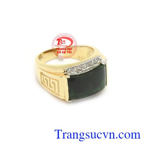 Nhẫn nam ngọc thịnh vượng 14k, bảo hành 12 tháng, giao hàng nhanh trên toàn quốc