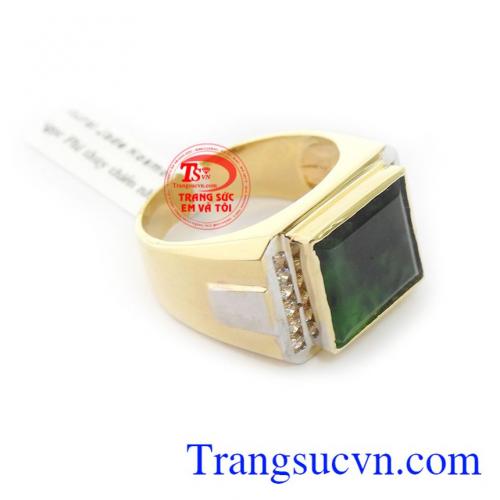 Nhẫn nam ngọc cẩm thạch phú quý