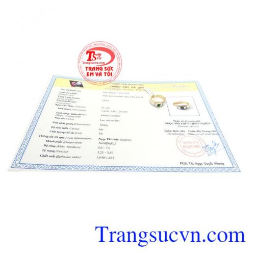 Giấy kiểm định đá quý từ trung tâm ngọc học