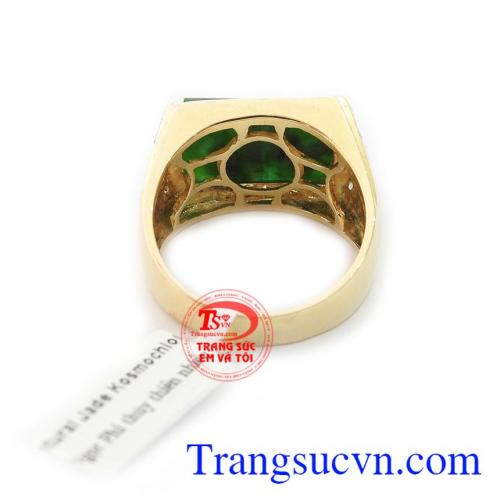Nhẫn nam ngọc cẩm thạch 14k