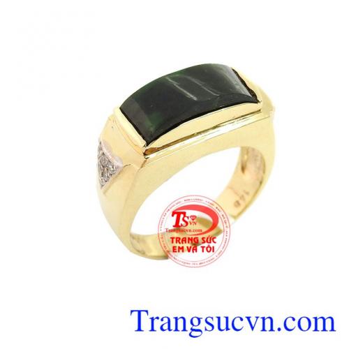 Nhẫn nam ngọc đại cát 14k