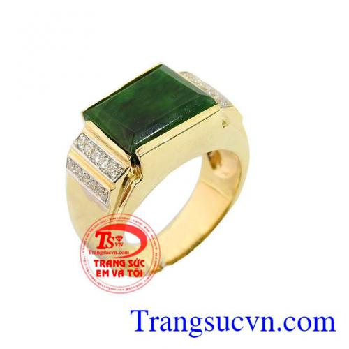 Nhẫn nam ngọc đại lộc 14k