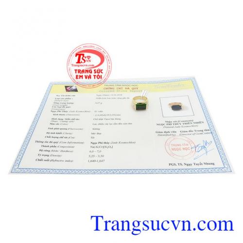 Giấy kiểm định đá quý từ trung tâm ngọc học