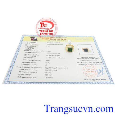 Giấy kiểm định đá quý từ trung tâm ngọc học