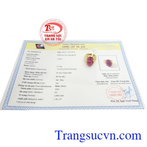 Giấy kiểm định đá quý từ trung tâm ngọc học