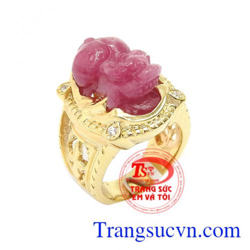 Nhẫn nam tì hưu ruby đẳng cấp