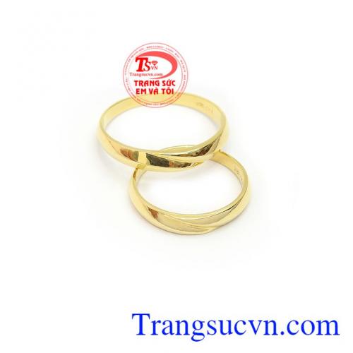 Nhẫn cưới thủy chung 18k, sản phẩm vàng sang trọng, tinh tế, món quà ý nghĩa dành cho đôi lứa