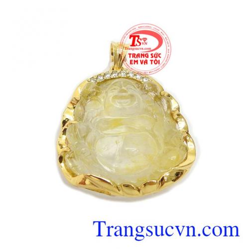 Mặt dây phật di lặc hạnh phúc là sản phẩm thạch anh thiên nhiên được chế tác sắc nét, tỉ mỉ