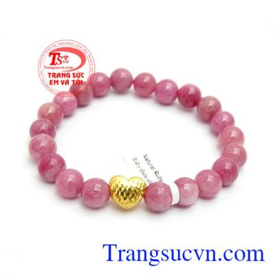 Chuỗi vòng tay ruby hạnh phúc là sản phẩm ruby thiên nhiên đẹp kết hợp cùng vàng 24k