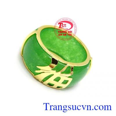 Nhẫn ngọc chữ Phúc phong thủy an nhiên