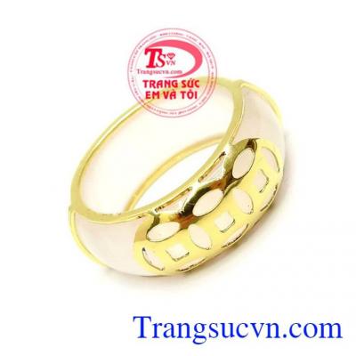 Nhẫn Mã Não Bọc Vàng Tài Lộc vàng 10k tinh xảo