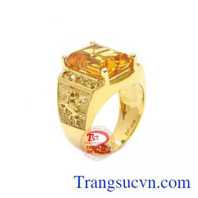 Nhẫn nam thạc anh vàng mệnh kim