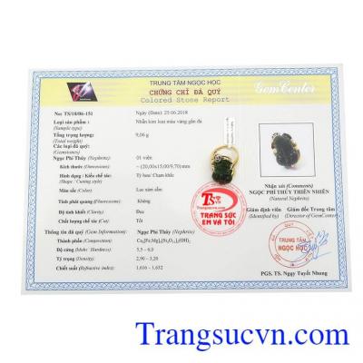 Nhẫn tỳ hưu được kiểm định đá quý