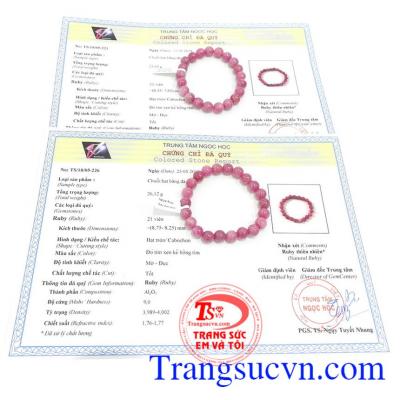 Giấy kiểm định đá quý từ trung tâm ngọc học