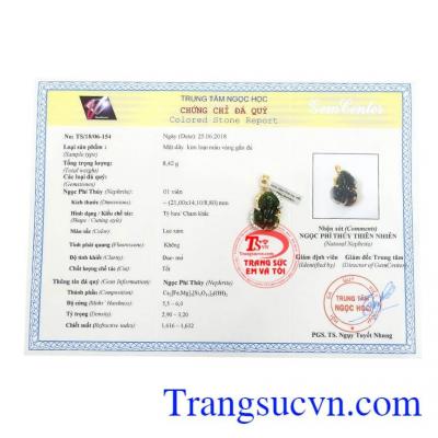 Mặt dây có giấy kiểm định đá quý