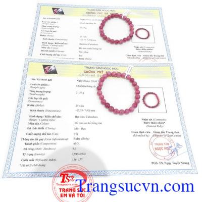 Giấy kiểm định đá quý từ trung tâm ngọc học