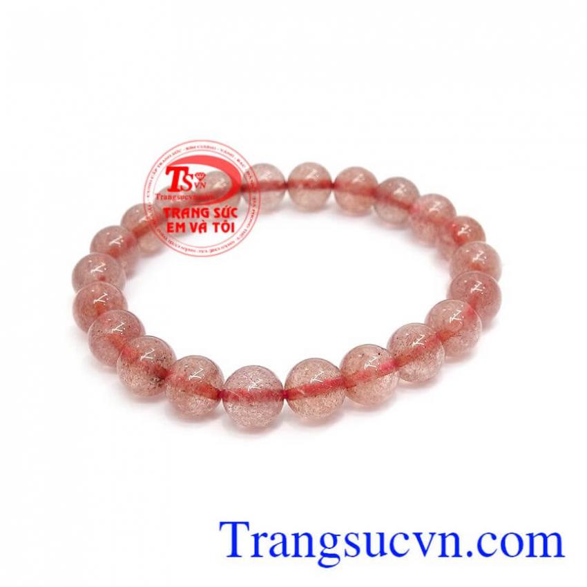 Chuỗi tay thạch anh dâu đáng yêu