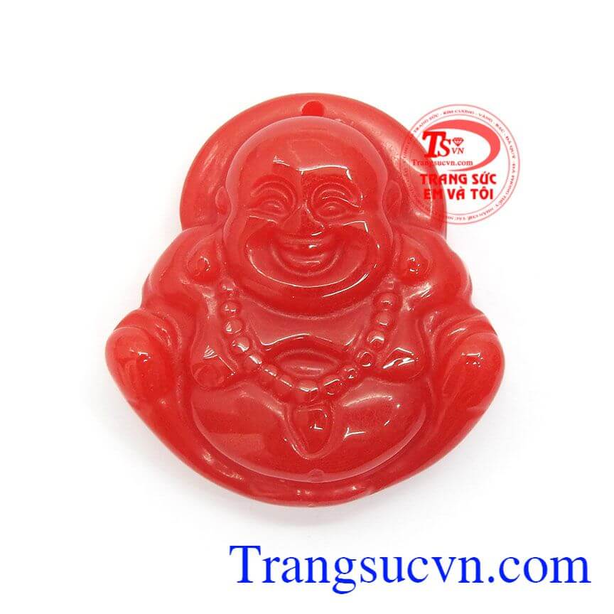 Phật di lặc màu đỏ chạm khắc tinh xảo, đường nét độc đáo