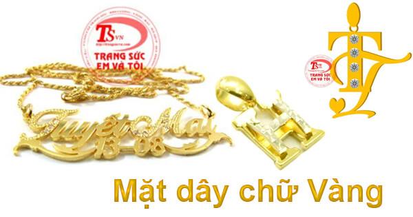 Đặt dây chuyền chữ nhanh, dây chuyền chữ vàng trắng,vàng tây