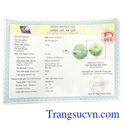 Mặt ngọc cẩm thạch đồng xu may mắn