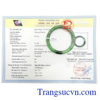 Giấy kiểm định Vòng ngọc tự nhiên quý phái