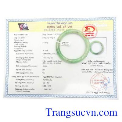 Giấy kiểm định Vòng tự nhiên chất lượng đảm bảo