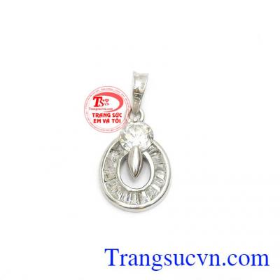 Mặt dây vàng trắng xinh xắn 14k