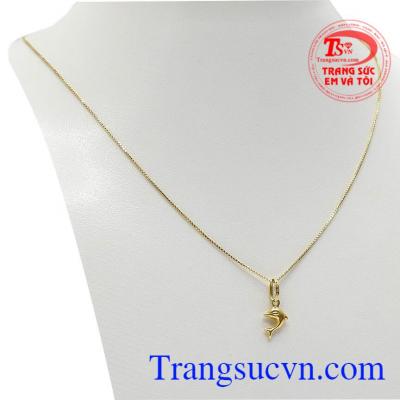Mặt dây cá heo nhỏ vàng tấy 18k bền đẹp