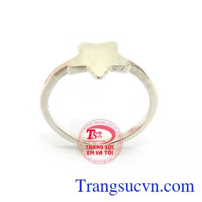 Nhẫn Nữ Bạc Ngôi Sao May Mắn
