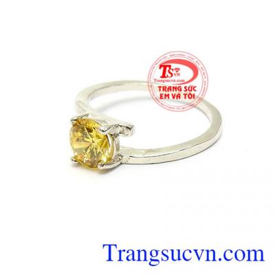 Nhẫn bạc đính đá tinh tế thời trang 