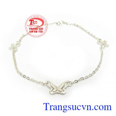 Lắc Chân Bạc Xinh Xắn thiết kế độc đáo, mới lạ, phù hợp phong cách thời trang thanh lịch, nhẹ nhàng và tinh tế phái đẹp