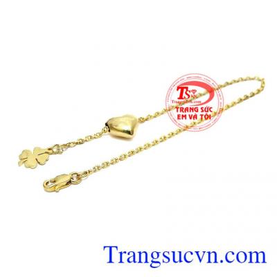 Lắc tay được chế tác từ vàng 10k, sáng bóng, bền đẹp