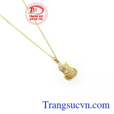 Bộ Trang Sức Quan Âm Bình An vàng 10k bền đẹp, sang trọng