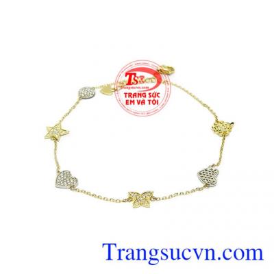 Lắc Chân Vàng Tây Quý Phái vàng sang trọng quý phái