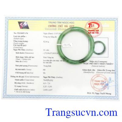 Giấy kiểm định Vòng Ngọc Phỉ Thúy Phú Quý