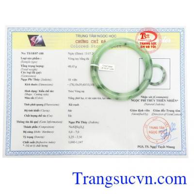 Giấy kiểm đinh Vòng Tay Ngọc Bình An