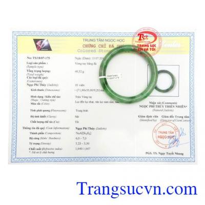 Giấy kiểm định Vòng Tay Phỉ Thúy An Khang