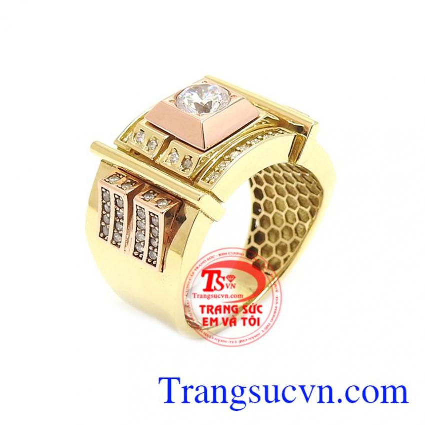 Nhẫn nam mạnh mẽ vàng 18k