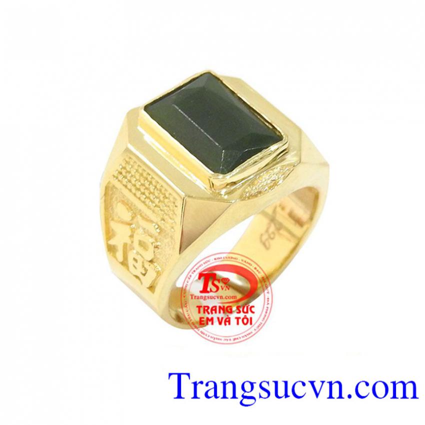 Nhẫn nam ngọc nephrite tinh tế