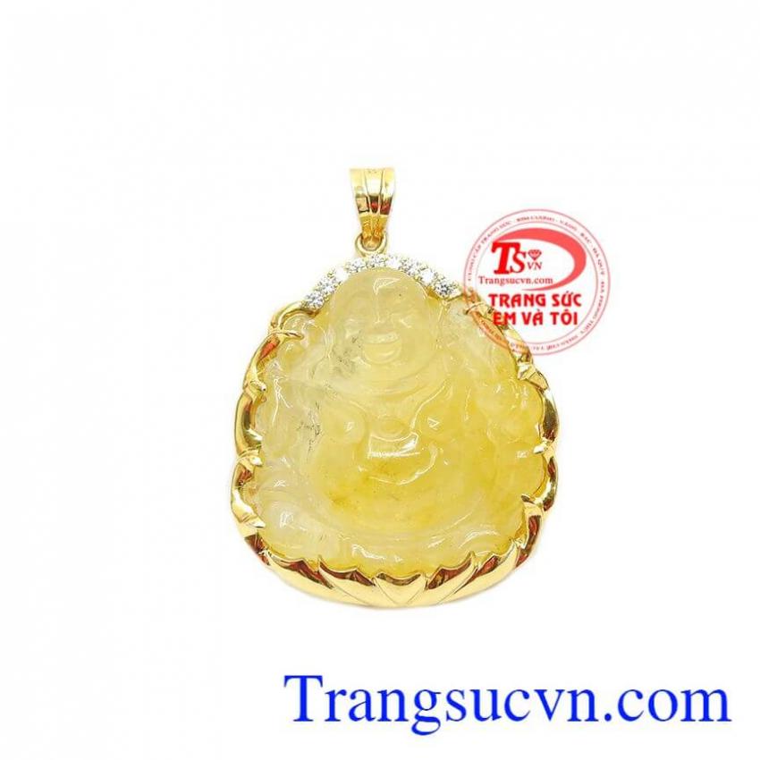 Mặt thạch anh tóc di lặc 14k