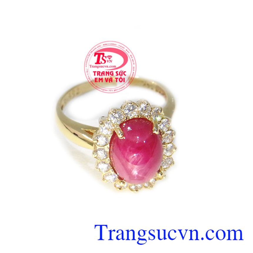 Nhẫn nữ ruby tinh tế 14k, bảo hành 12 tháng, giao hàng nhanh trên toàn quốc