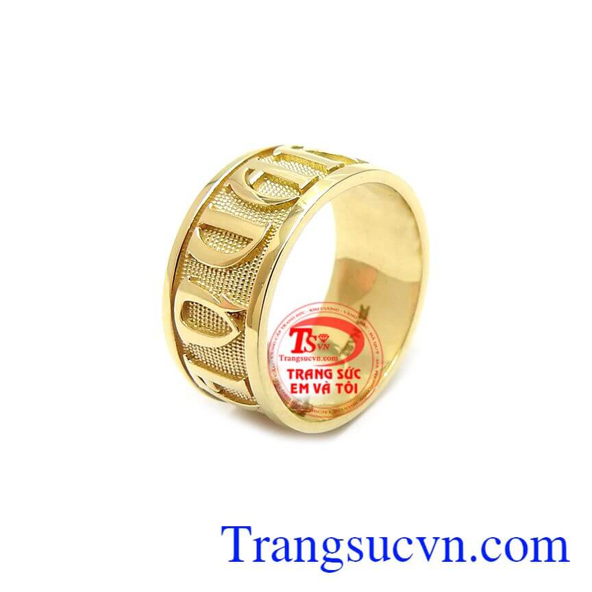 Nhẫn Nam Vàng 18k Phong Cách chạm khắc tinh xảo, sắc nét, tôn lên sự cá tính, mạnh mẽ và phong cách riêng cho phái mạnh