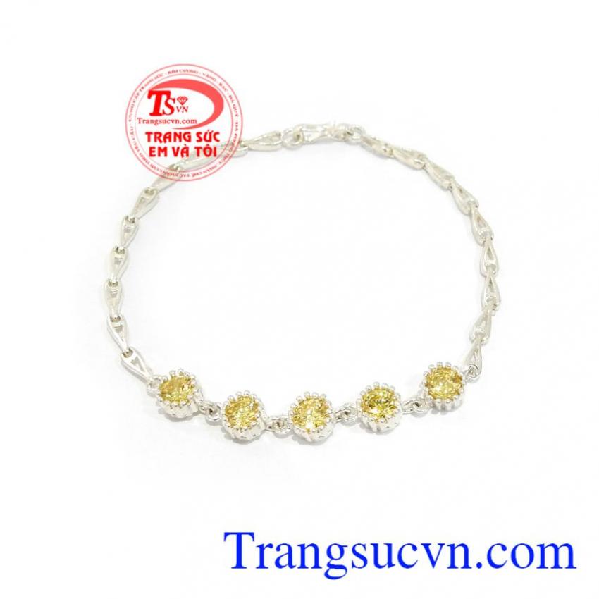 Lắc Tay Đính Đá Vàng Sang Trọng