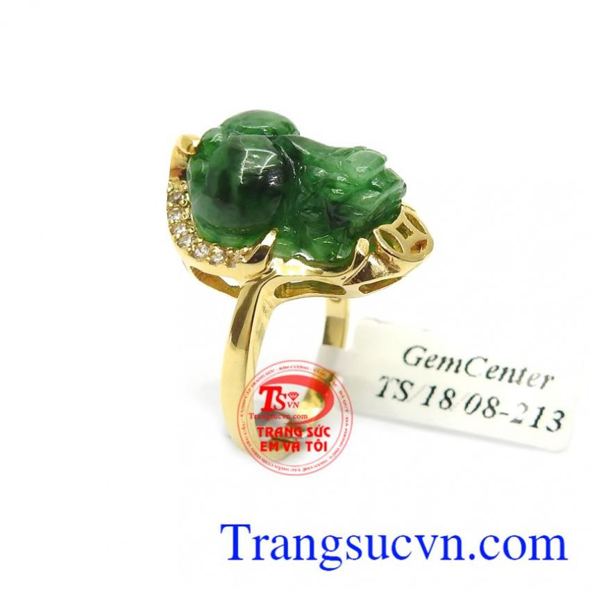 Nhẫn Tỳ Hưu Phỉ Thúy May Mắn