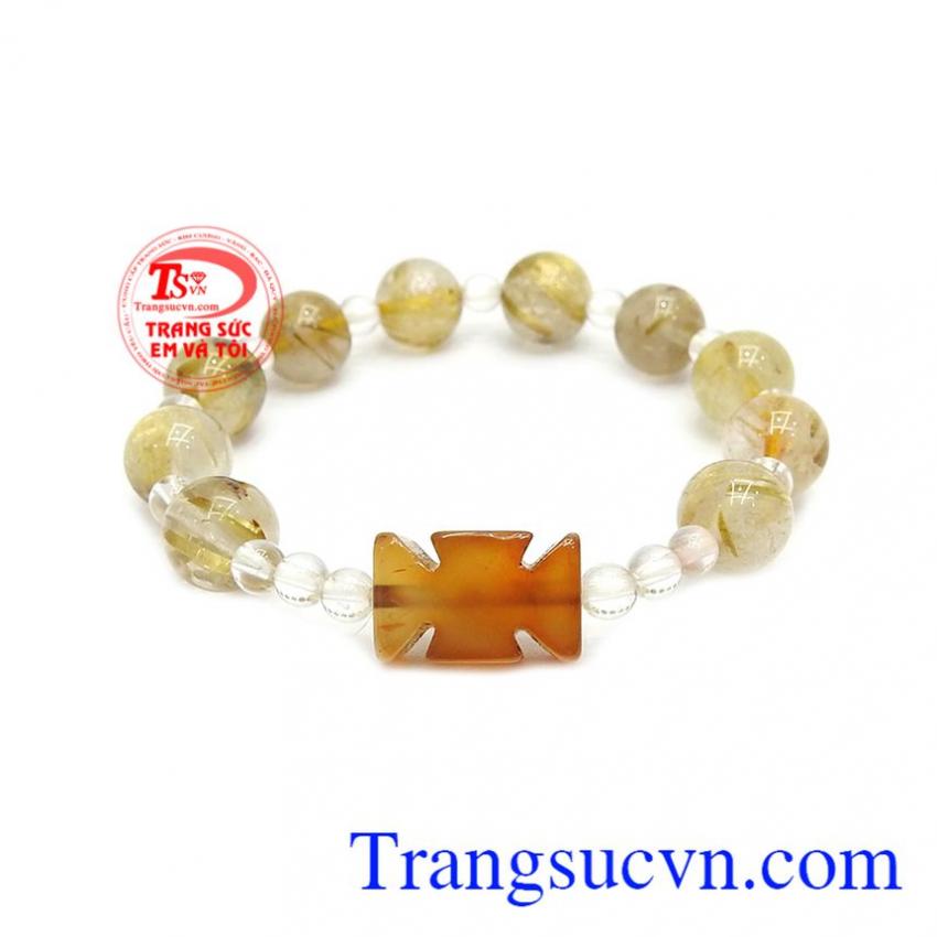 Chuỗi tay mân côi thạch anh tóc bình an