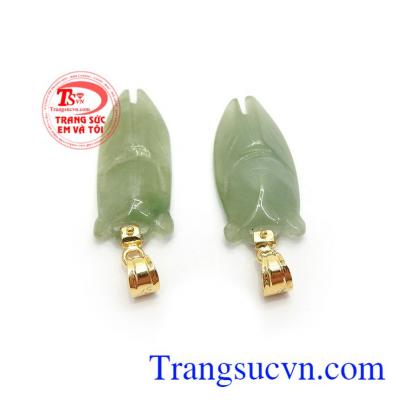 mặt dây ngọc thiền móc vàng 14k sang trọng, tinh tế. Mặt Dây Ve Sầu Ngọc May Mắn