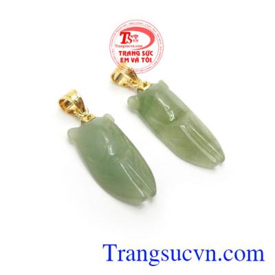Mặt Dây Ve Sầu Ngọc May Mắn, mặt dây chuyền hình con ve móc vàng 14k đeo đẹp