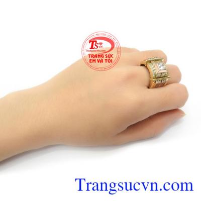 Nhẫn nam mạnh mẽ vàng 18k