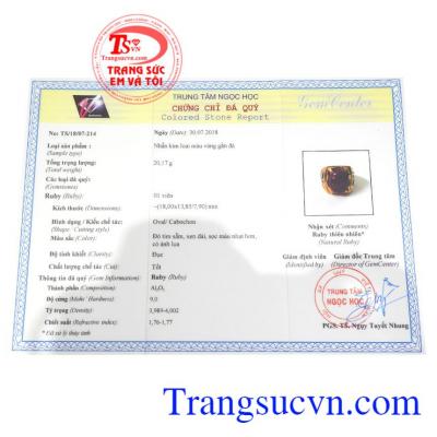 Giấy kiểm định đá quý từ trung tâm ngọc học