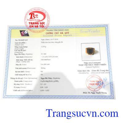 Giấy kiểm định đá quý từ trung tâm ngọc học